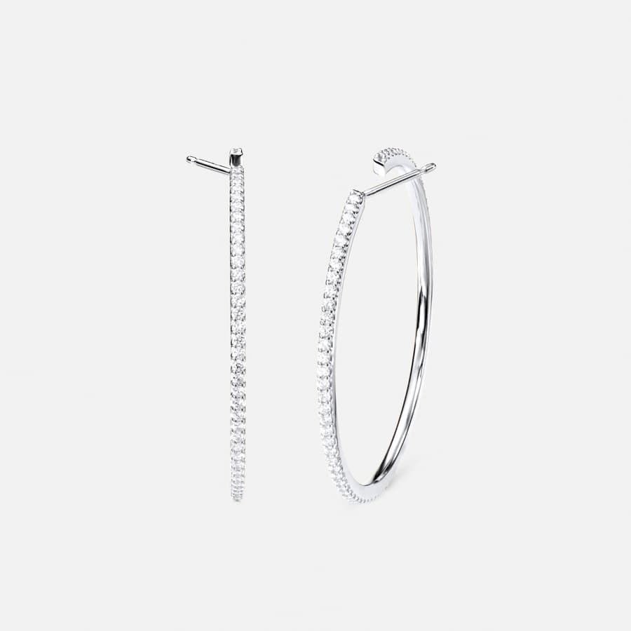 Love Bands Creol Earrings Giga in White Gold with Diamonds  |  Ole Lynggaard 