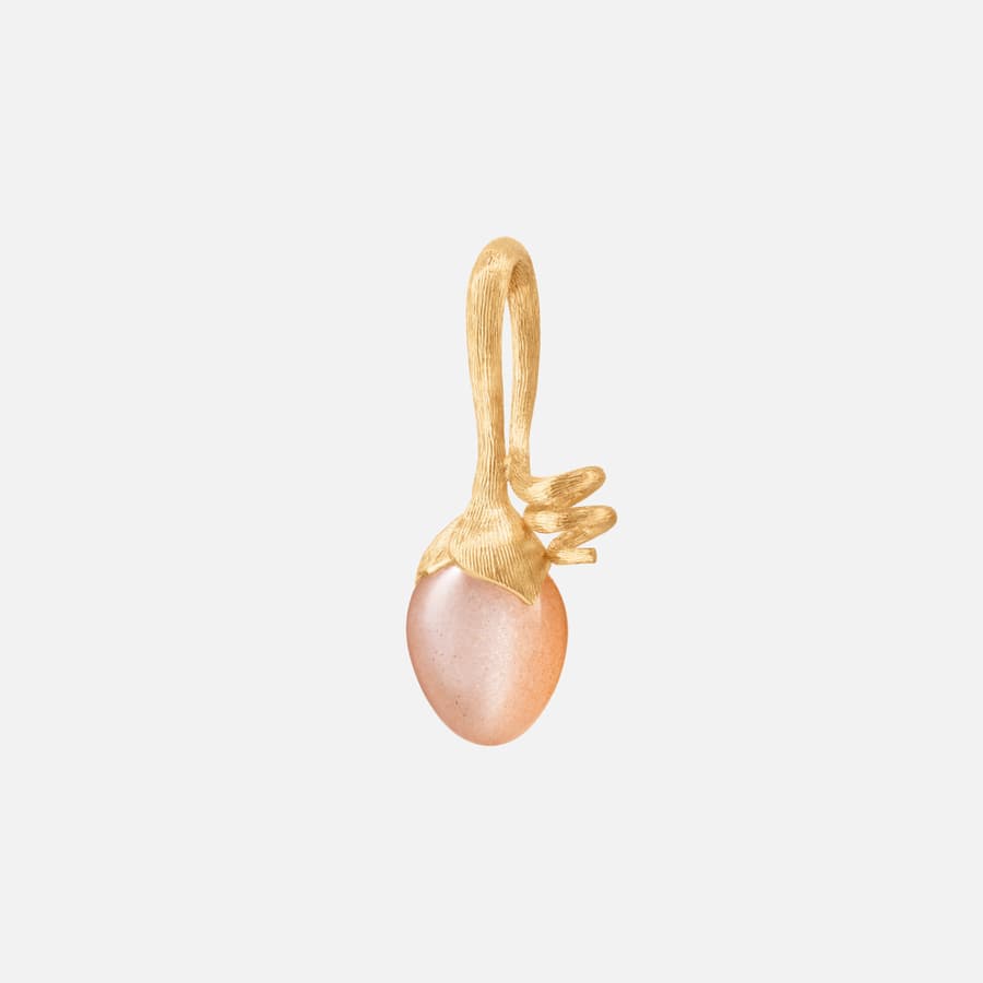 Lotus Sprout Pendant in 18 Karat Yellow Gold and Blush Moonstone  |  Ole Lynggaard 