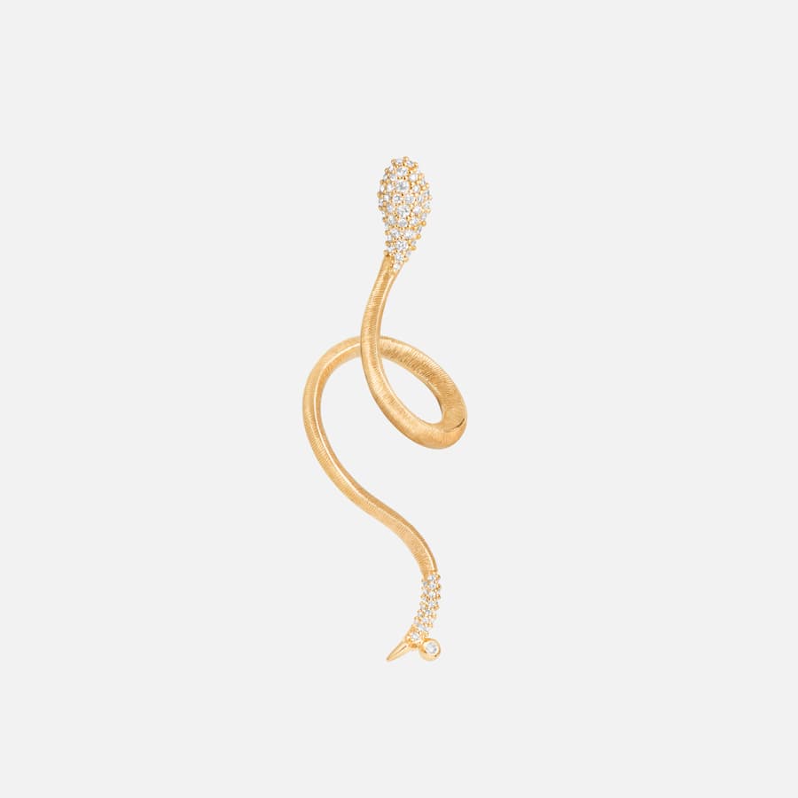 Snakes Earring in Gold with Pavé-set Diamonds  |  Ole Lynggaard 