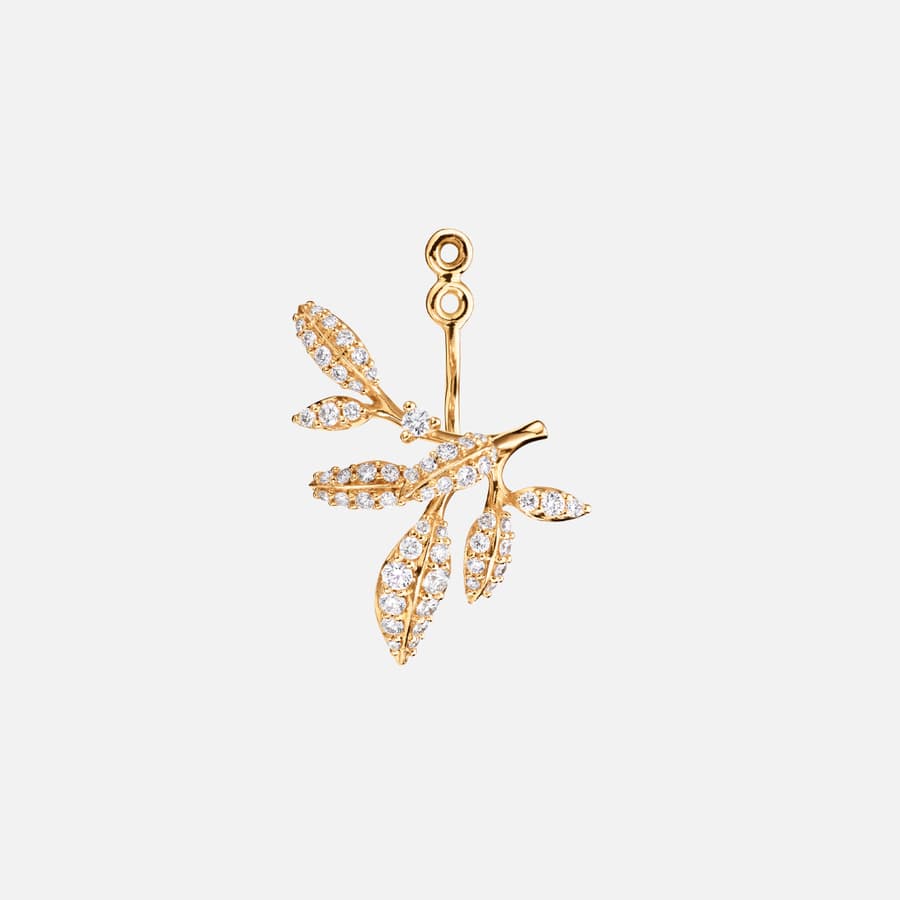 Winter Frost Earring Pendant Small in Yellow Gold with Diamonds  |  Ole Lynggaard 