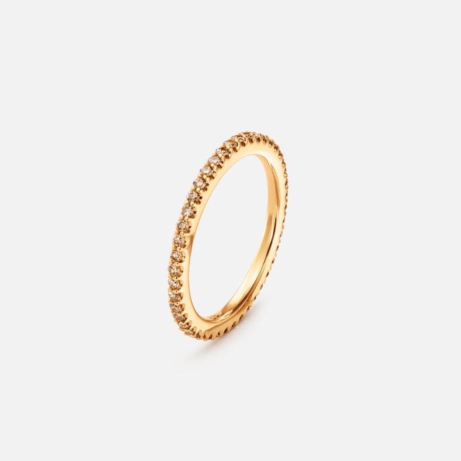 Love Bands Ring in Yellow Gold with Brown Diamonds  |  Ole Lynggaard 