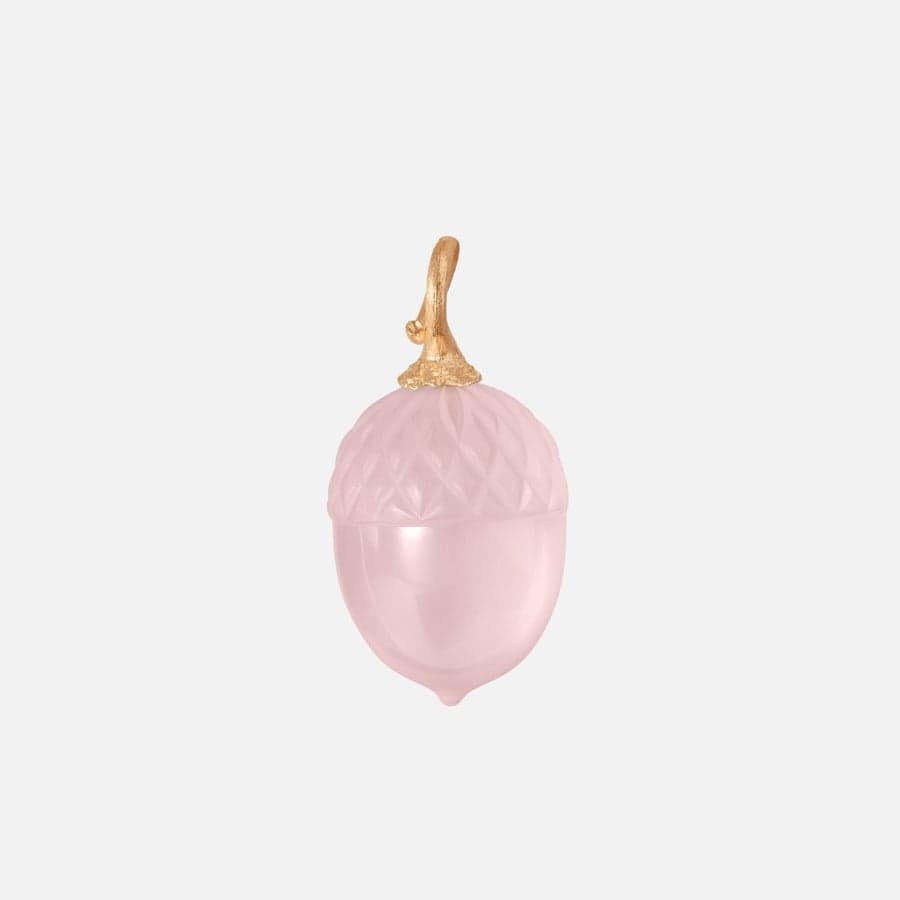 Acorn pendant in 18 karat gold and rose quartz | Ole Lynggaard  