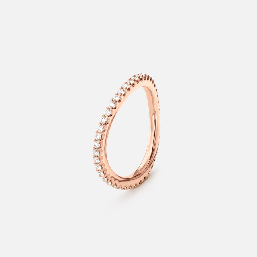 Love Bands Ring Curved in Rose Gold with  |  Ole Lynggaard 