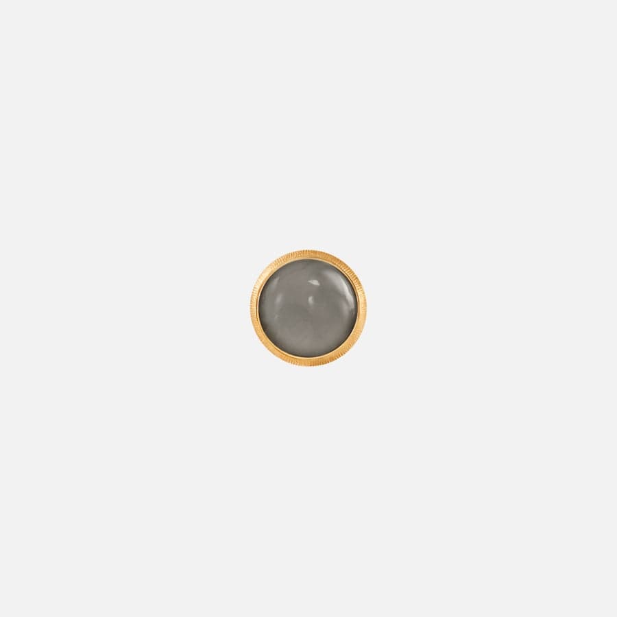 Lotus Stud Earring in 18 Karat Gold with Grey Moonstone | Ole Lynggaard