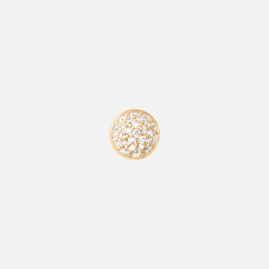 Lotus Stud Earring in 18 Karat Yellow Gold with Diamond Pavé | Ole Lynggaard