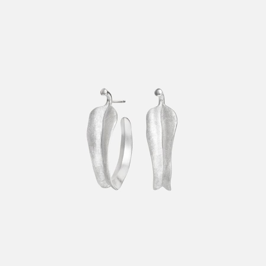 Leaves Collection Creol Earrings in Sterling Silver   |  Ole Lynggaard 