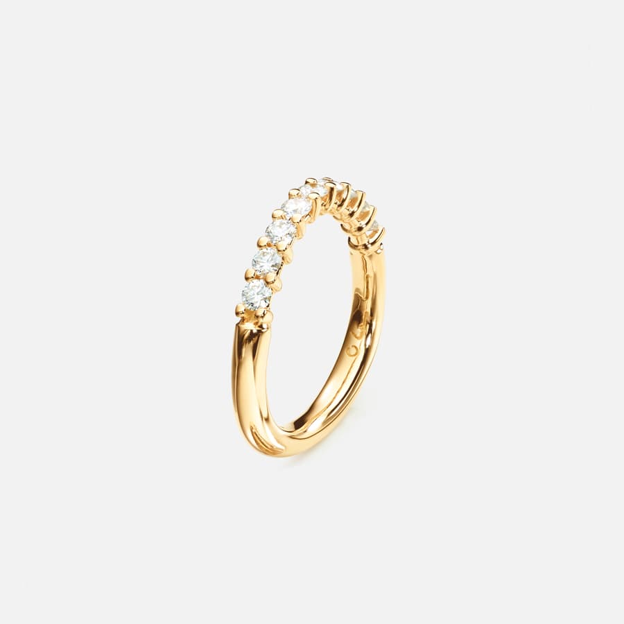 Celebration Alliance Ring in Polished Yellow Gold with Diamonds  |  Ole Lynggaard 