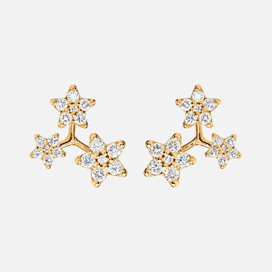 Shooting Stars Stud Earrings in 18 karat Gold with 36 Diamonds | Ole Lynggaard	