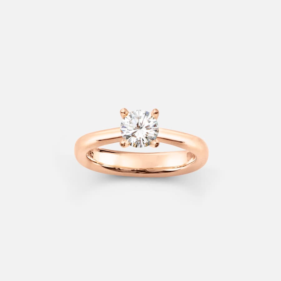 Classic Solitaire Ring Heavy in Rose Gold with Brilliant Cut Diamond  |  Ole Lynggaard Copenhagen 