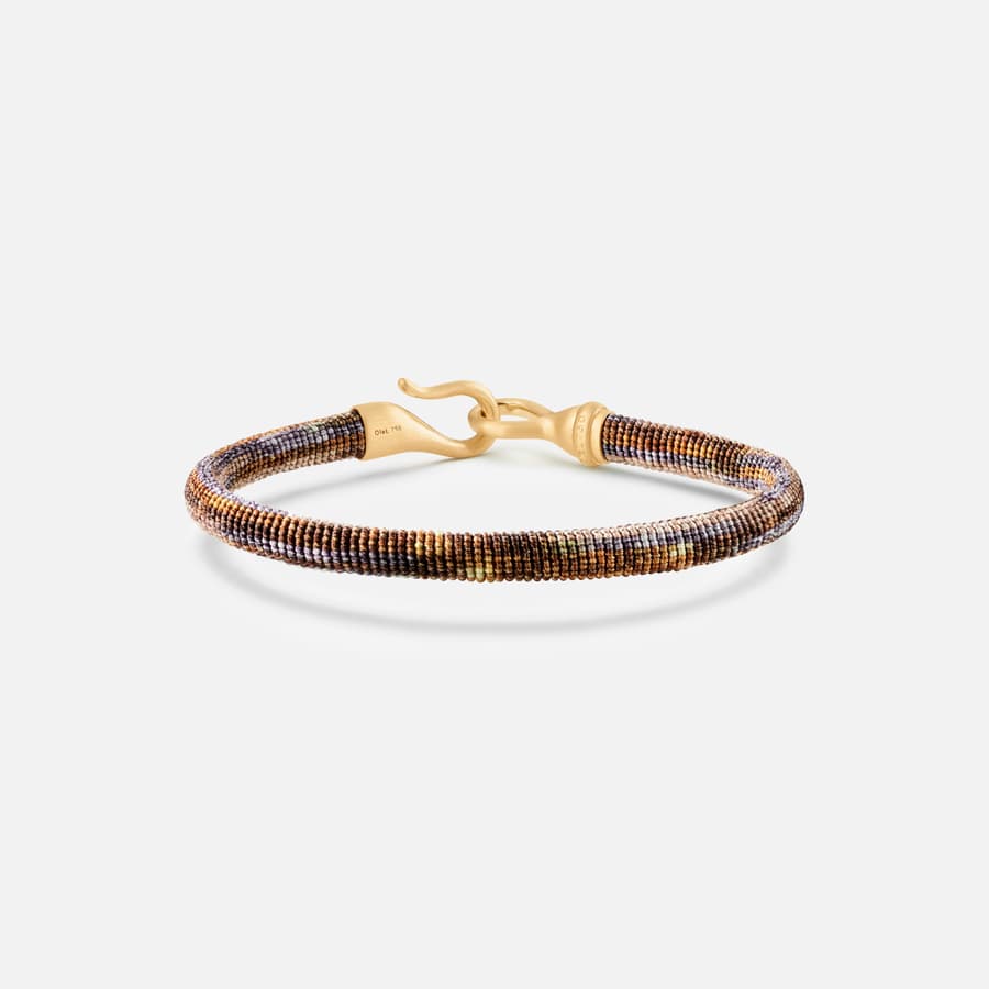 Life Velvet Bracelet with 18 Karat Yellow Gold Hook Fastening  |  Ole Lynggaard