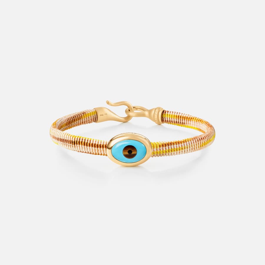 Life Golden Bracelet with 18 Karat Gold & Evil Eye Charm  |  Ole Lynggaard