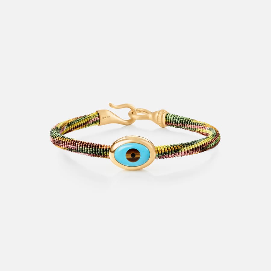 Life Plum Bracelet with 18 Karat Gold & Evil Eye Charm  |  Ole Lynggaard