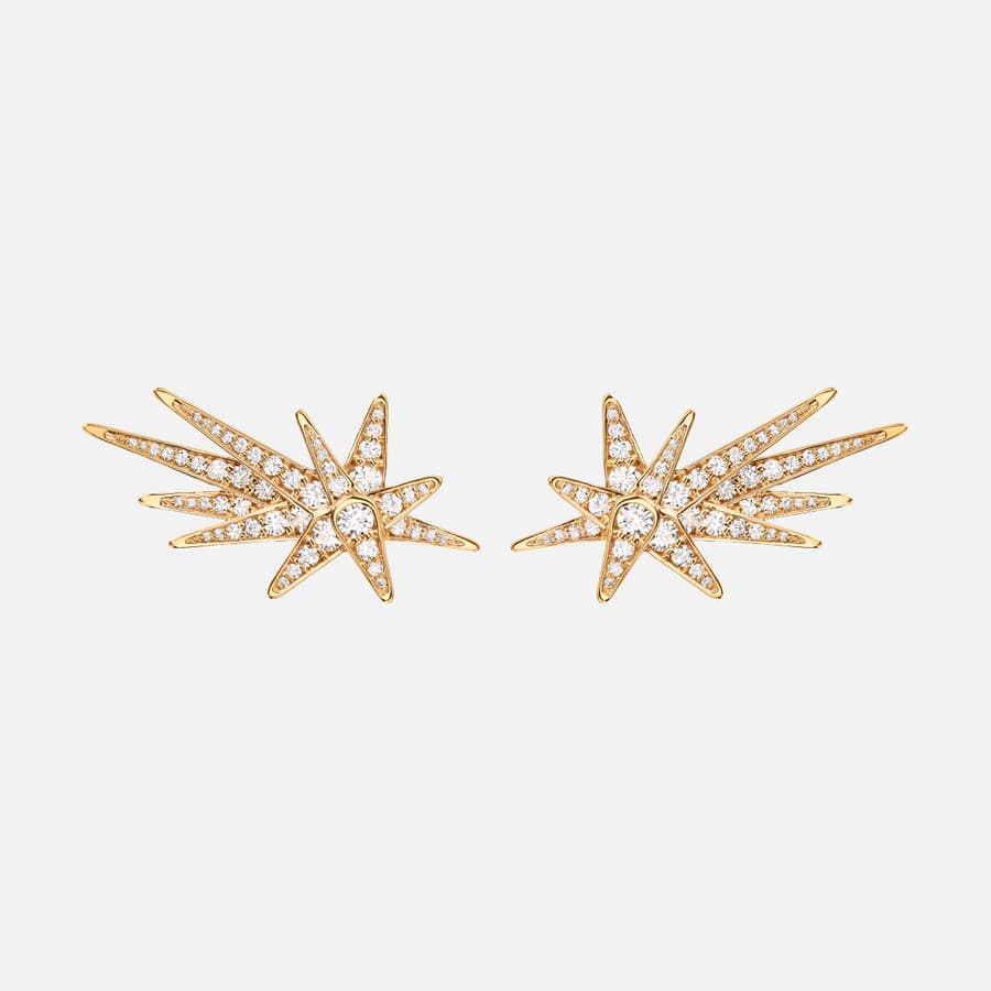 Funky Shooting Stars earrings  in 18 karat gold and diamonds | Ole Lynggaard Copenhagen 