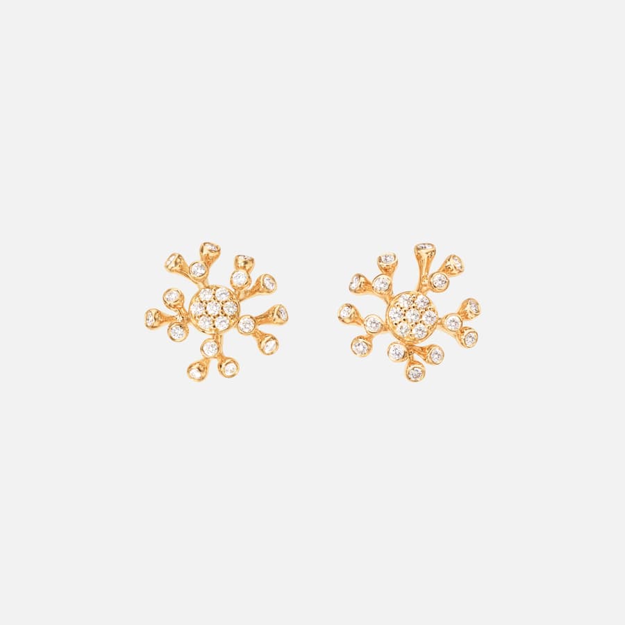 Wild Rose stud earrings in 18 karat gold with 44 diamonds I Ole Lynggaard