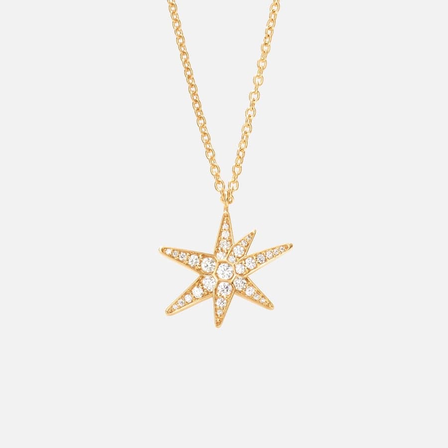 Funky Stars collier in 18k gold with 38 diamonds totalling 0.21 ct. TW VS | Ole Lynggaard