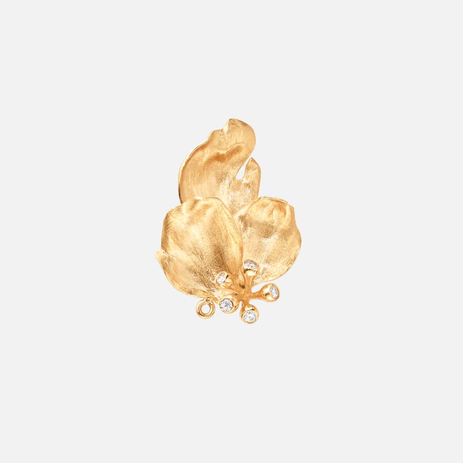 Wild Rose earring in 18k gold with 5 diamonds totalling 0.05 ct. TW VS | Ole Lynggaard