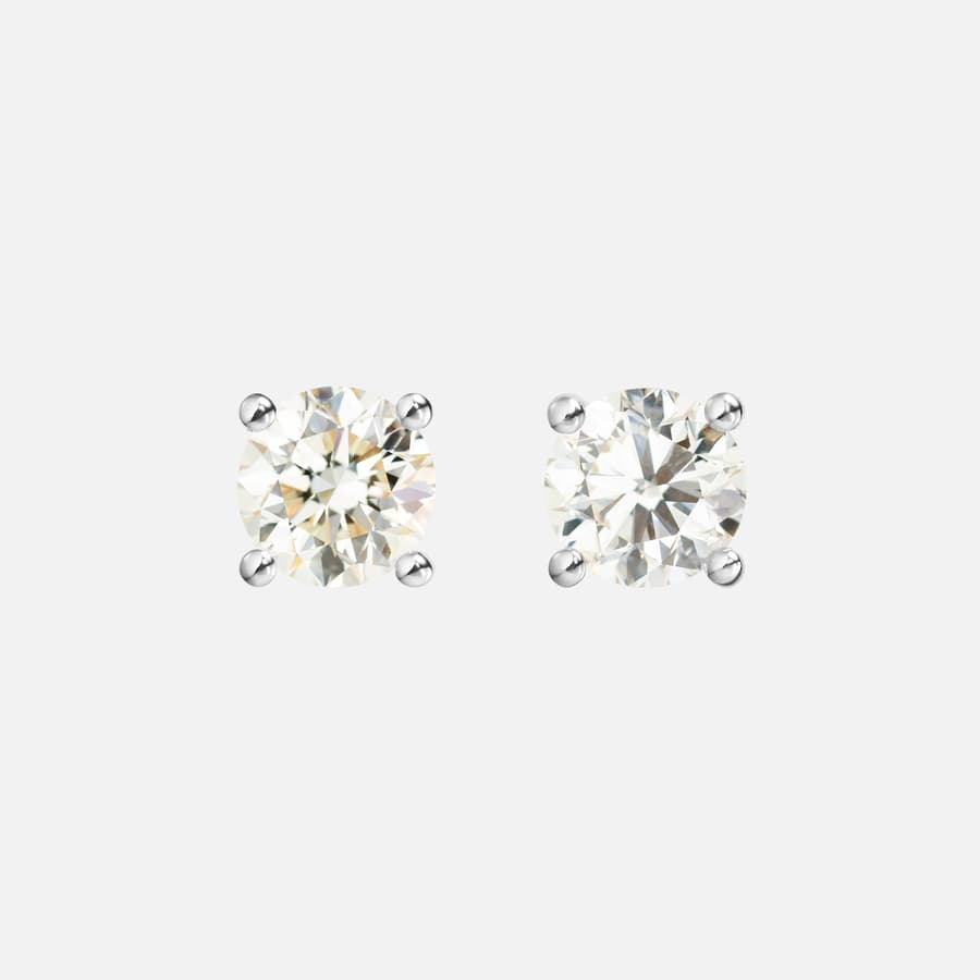 Solitaire Stud Earrings in White Gold with Brilliant Cut Diamonds | Ole Lynggaard 