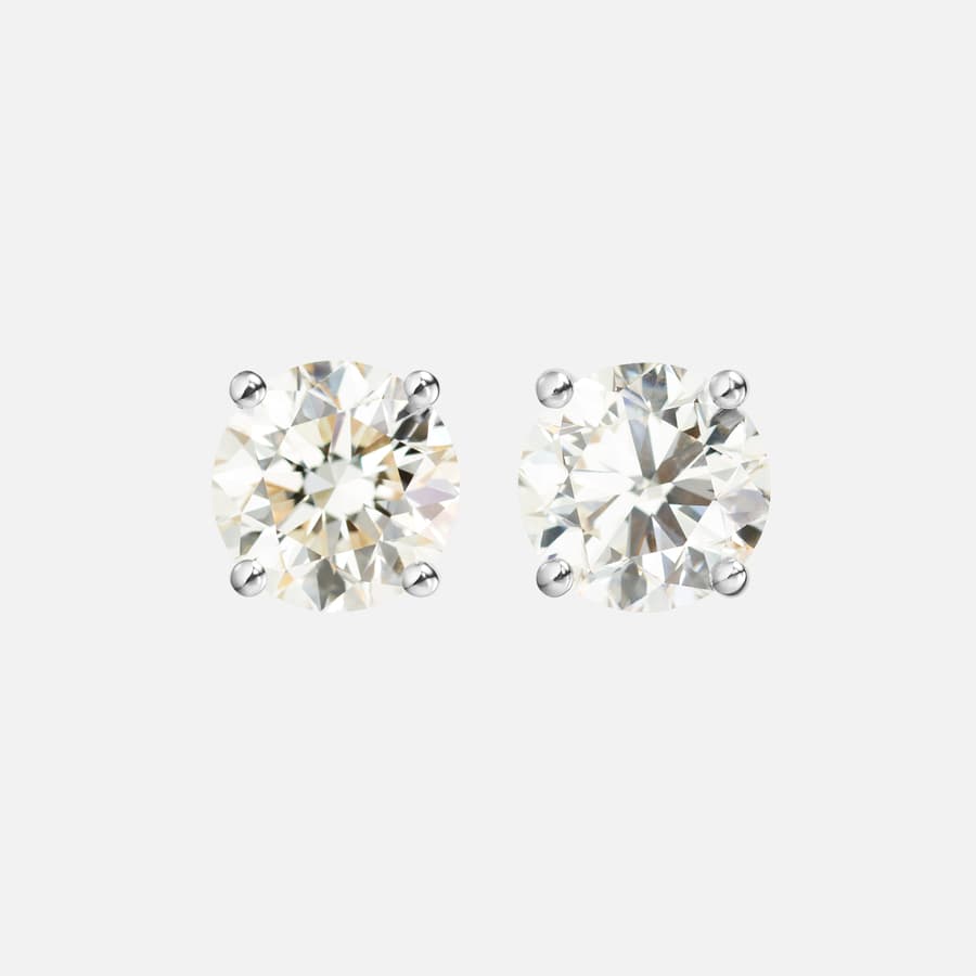 Solitaire Stud Earrings in White Gold with Brilliant Cut Diamonds | Ole Lynggaard 